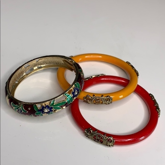 Colorful Turkish bangle 3 piece set Costume jewelry - Picture 2 of 5